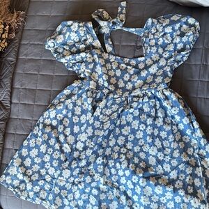 Charming Blue Floral Kids Dress